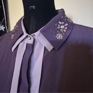 Purple Bedazzled S Button Up Top Long Sleeves Princess Vera Wang Whimsy Fairy